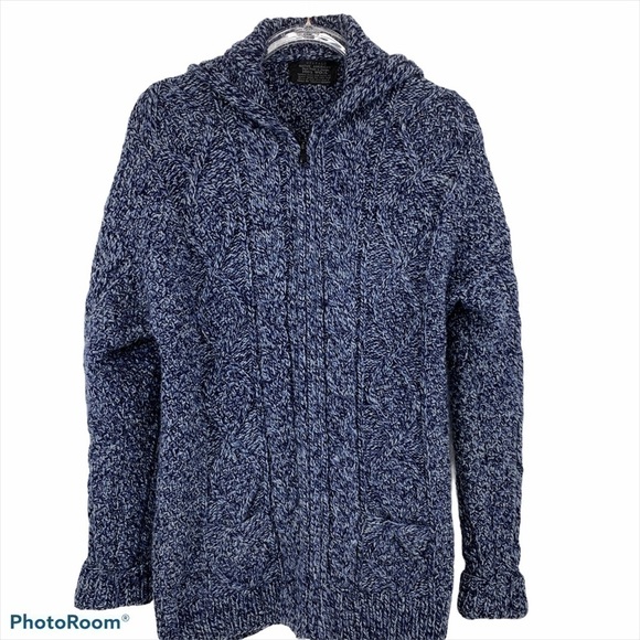 Otavalo Native American Wool ZipUp Hooded Cardigan - Picture 1 of 8